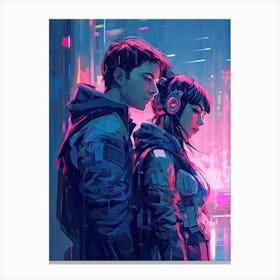 Cyberpunk couple Canvas Print