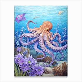 Octopus Exploring Surroundings 5 Canvas Print