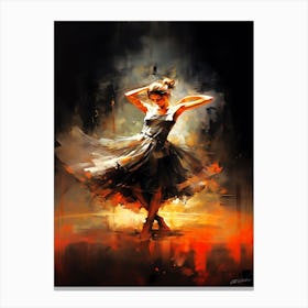 The Spanish Dance - Dancer In Black Dress Canvas Print