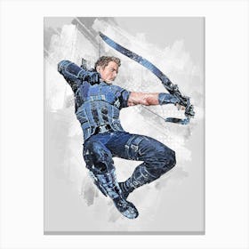 Hawkeye Marvel Painting Canvas Print