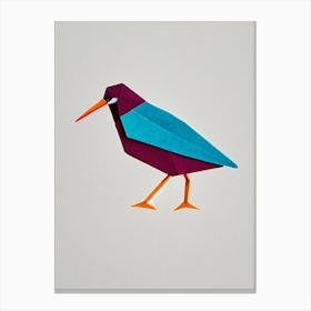 Dunlin Origami Bird Canvas Print