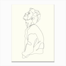 Single Line Drawing Monoline Hand Drawing Aesthetic Illustration 2 Canvas Print