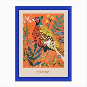 Spring Birds Poster Pheasant 2 Canvas Print