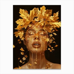 Gold Leaf Makeup Canvas Print