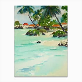 Aruba Watercolour Tropical Destination Canvas Print