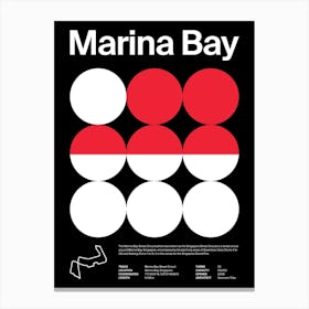 Mid Century Dark Marina Bay F1 Canvas Print