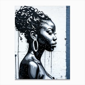 Graffiti Mural Of Beautiful Black Woman 73 Canvas Print