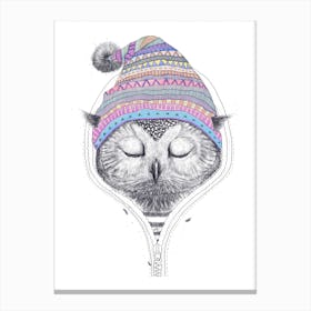 Owl In A Hood Canvas Print