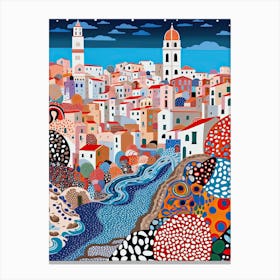 Trapani, Italy, Illustration In The Style Of Pop Art 4 Canvas Print