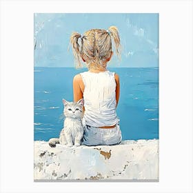 Baby And Cat (2) Canvas Print