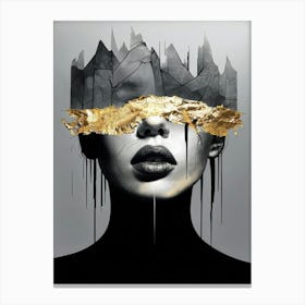 Golden Mask Of Mysterious Woman Canvas Print