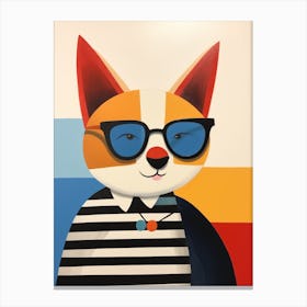 Little Fox 2 Wearing Sunglasses Canvas Print
