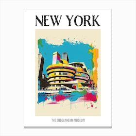 The Guggenheim Museum New York Colourful Silkscreen Illustration 1 Poster Canvas Print