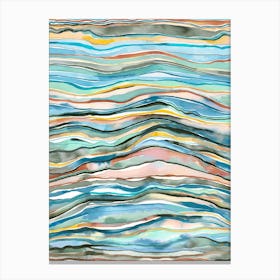 Mineral Layers Watercolor Multicolored Canvas Print