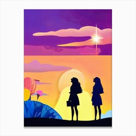 Luxmango Women Looking At He Sky Pop Style Canvas Print