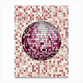 Pink Disco Ball Canvas Print