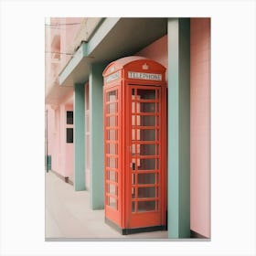 Retro Telephone Booth Photography Wes Anderson Style Canvas Print