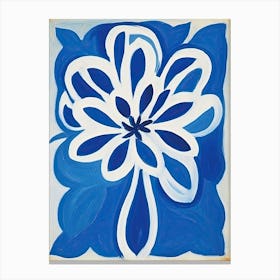 Blue Flower Matisse Style Canvas Print