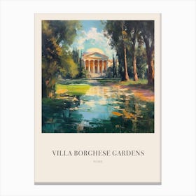 Villa Borghese Gardens Rome 2 Vintage Cezanne Inspired Poster Canvas Print