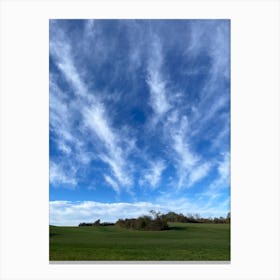 Cloudy Sky Over A Field Canvas Print