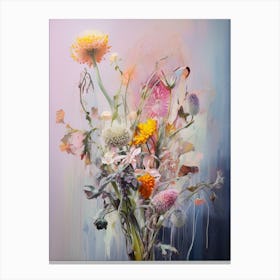 Abstract Flower Painting Prairie Clover Canvas Print