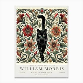 William Morris Black Cat Canvas Print