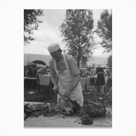 Untitled Photo, Possibly Related To Making Barbecue Sandwiches At The Free Barbecue On Labor Day , Ridgway Canvas Print