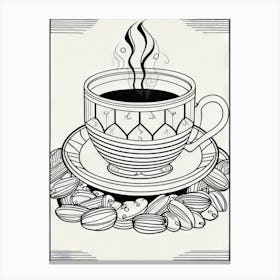 A cup of coffee with night tunes Canvas Print