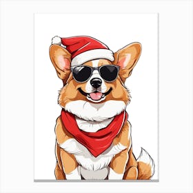 Christmas Corgi Dog Canvas Print