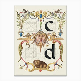 Guide For Constructing The Letters C And D From Mira Calligraphiae Monumenta, Joris Hoefnagel Canvas Print