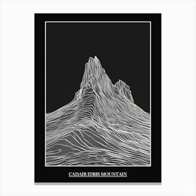 Cadair Idris Mountain Line Drawing 1 Poster Canvas Print