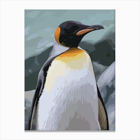 King Penguin Floreana Island Minimalist Illustration 1 Canvas Print