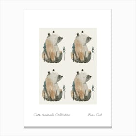 Cute Animals Collection Bear Cub 3 Canvas Print