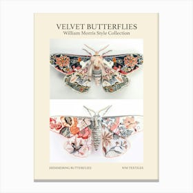 Velvet Butterflies Collection Shimmering Butterflies William Morris Style 7 Canvas Print