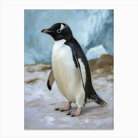 Adlie Penguin Saunders Island Oil Painting 2 Canvas Print