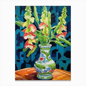 Flowers In A Vase Still Life Painting Snapdragon 1 Canvas Print