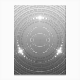 Geometric Glyph in White and Silver with Sparkle Array n.0267 Canvas Print