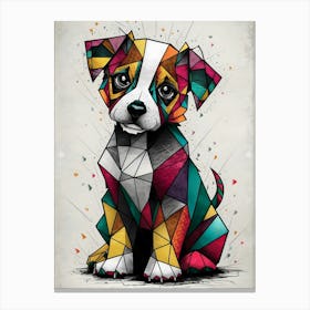 Geometric Dog Canvas Art Canvas Print