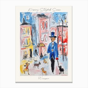 Poster Of Warsaw, Dreamy Storybook Illustration 3 Canvas Print