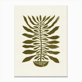One Hundred Leaved Plant 22 / Lino Print Canvas Print