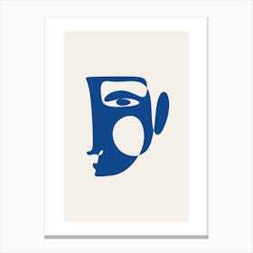 Blue abstract art portrait minimalist Canvas Print