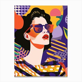 Illustration Of A Woman In Sunglasses 3 Canvas Print