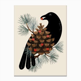 Bird And Berries Canvas Print