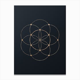 Abstract Geometric Gold Glyph on Dark Teal n.0231 Canvas Print
