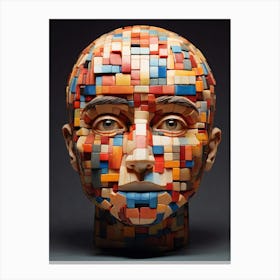 Head Made Of Blocks Canvas Print