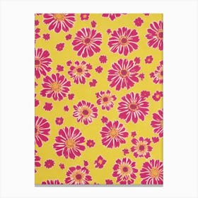 Zinnia Floral Print Watercolour Patterns Flower Canvas Print