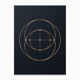 Abstract Geometric Gold Glyph on Dark Teal n.0238 Canvas Print
