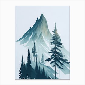 Mountain And Forest In Minimalist Watercolor Vertical Composition 326 Canvas Print