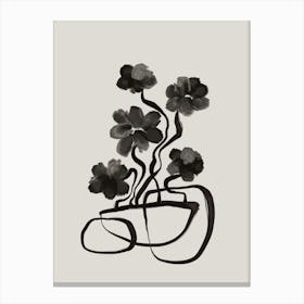 Gray Flowers Canvas Print