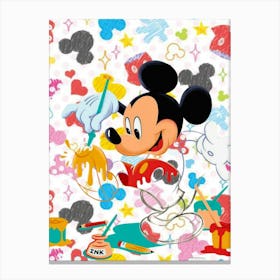 Mickey Mouse Painting Canvas Print
